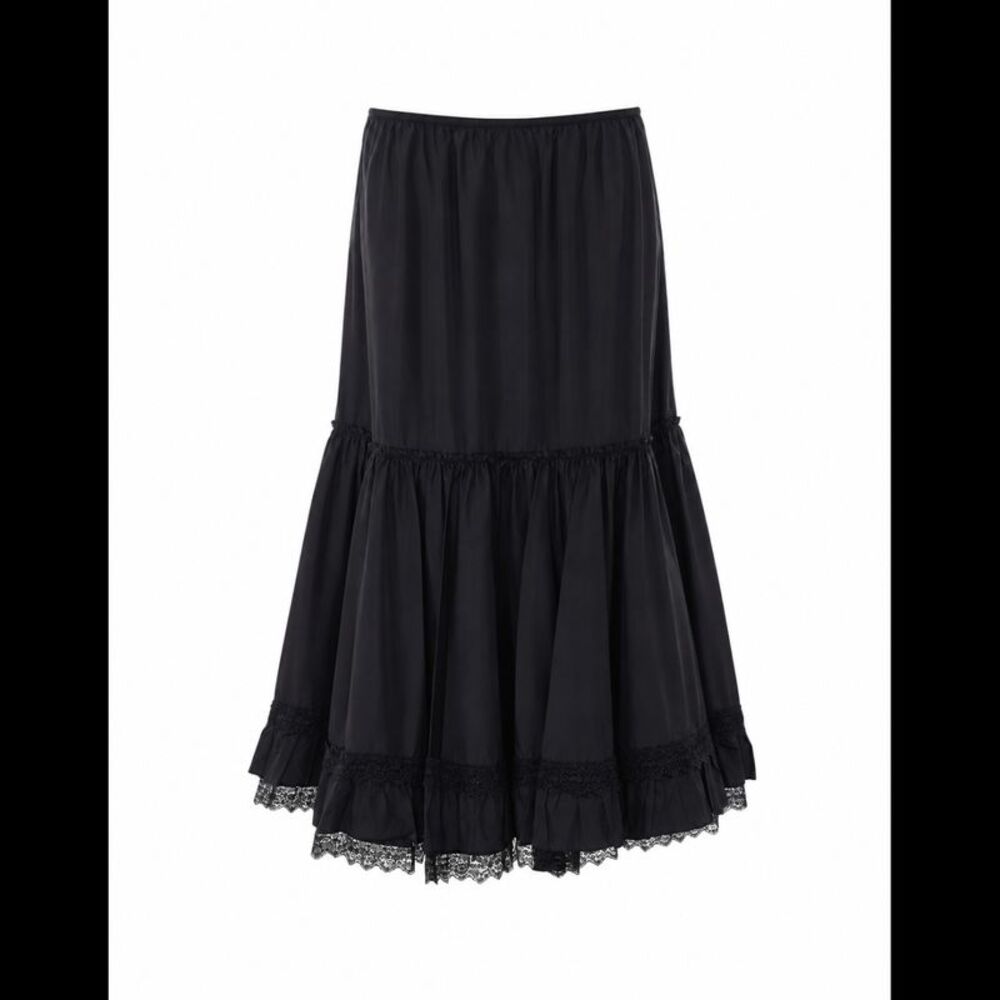 Ganni Women Skirt In Black Nylon